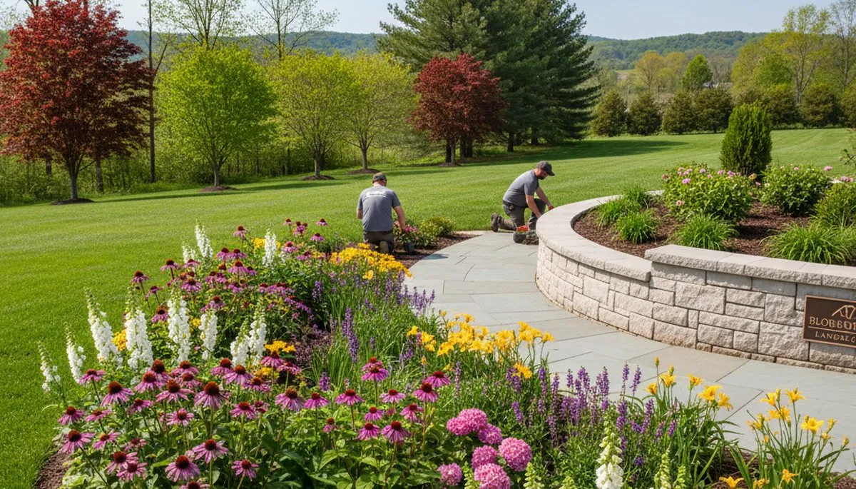 Landscaping crew serving Easton, PA, providing professional lawn and garden care