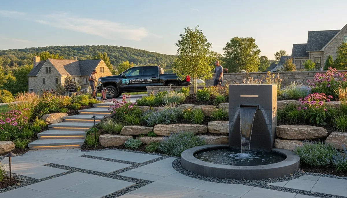 Landscaping crew serving Easton, PA providing professional lawn and landscape maintenance