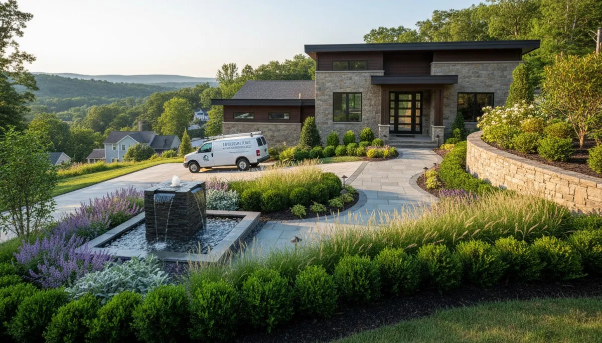 Landscaping crew serving Easton, PA with professional lawn and property maintenance services