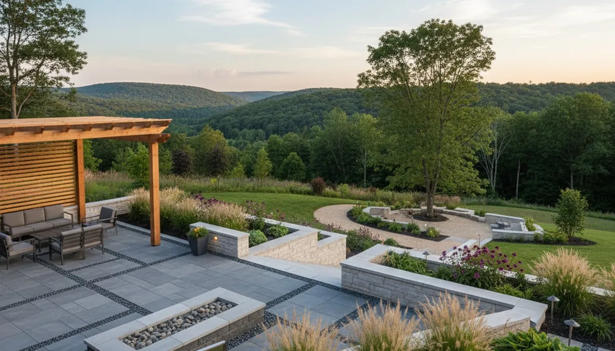 Landscaping crew providing professional lawn and garden maintenance in Easton, PA