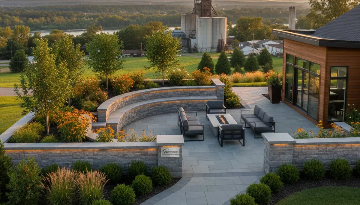 Landscaping crew providing lawn care and hardscaping services in Easton, PA